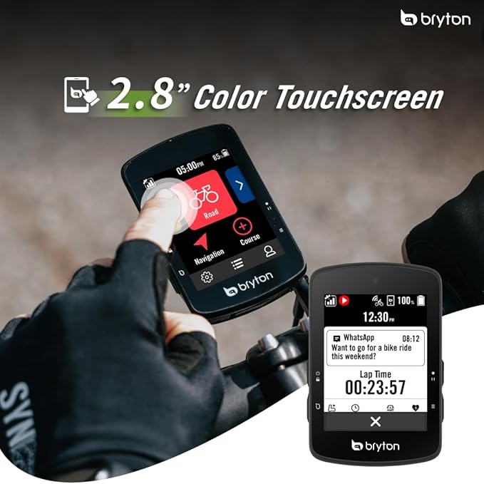 Bryton Rider S510 2.8 Inch Color LCD Touchscreen GPS Bike/Cycling Computer, Offline USA Map, Compatible with Bike Radar, 30hrs Long Battery Life, Navigation with Turn-by Turn Follow Track Waterproof