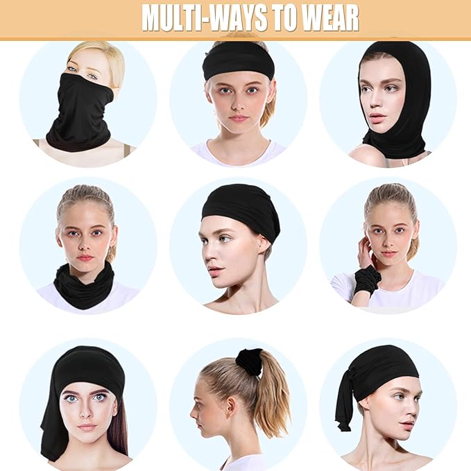 6 Pack Neck Gaiter Bandana Face Mask: Cooling Gator Mask Face Cover Neck Scarf Balaclava
