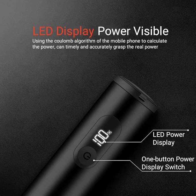 Bike Power Bank, Aluminum Alloy 9,000mAh Portable Power Bank, Ultra-Compact 9K External Battery with Fast Charging