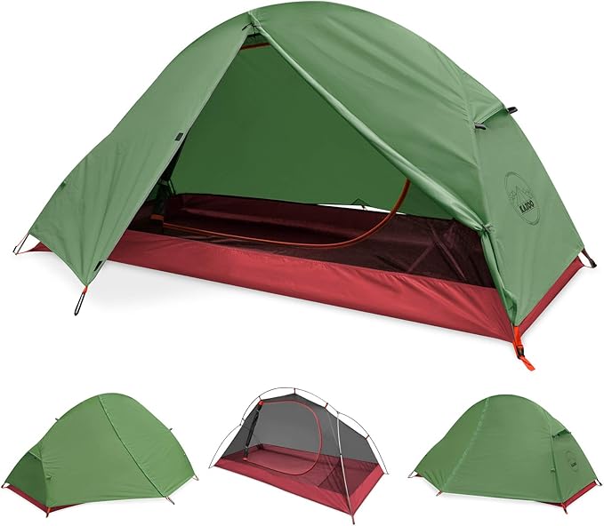 KAZOO Waterproof Backpacking Tent Ultralight 1/2 Person Lightweight Camping Tents 1/2 People Hiking Tents Aluminum Frame Double Layer