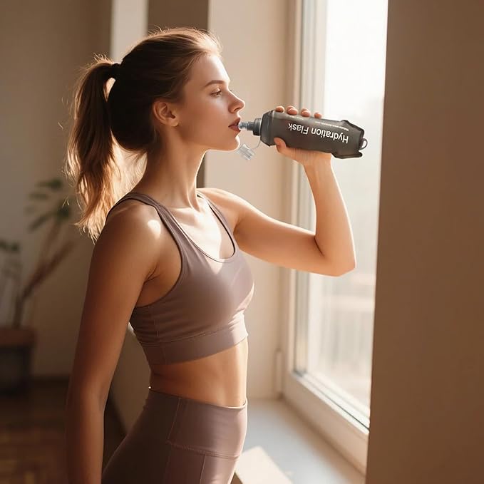 GYGYL Soft Flask, TPU Collapsible Soft Water Bottle for Hydration Pack, Running Vest, Leak-Proof Folding Water Bottle for Hiking Cycling Climbing Jogging-150ml Grey