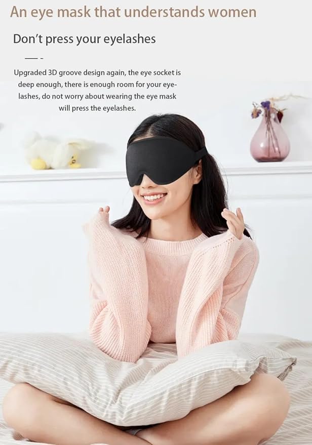 3D Air Bag Sleep Mask, Luxury Sleep mask for Back and Side Sleepers, 100% blockout Light, Sleep mask for Men and Women, Zero Eye Pressure, Breathable and Soft Eye Shade Cover.