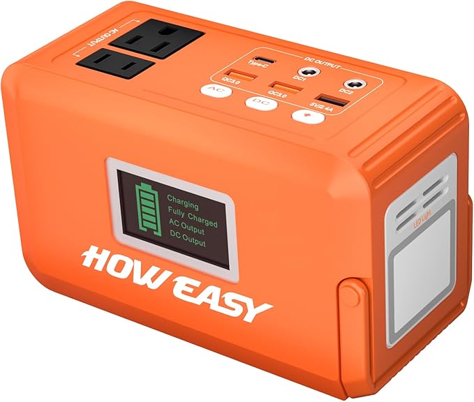 HOWEASY Portable Power Bank, 24000mAh Portable Laptop Charger Power Bank with 2 110V/120W AC Outlet/ 2 DC Ports/3 USB QC3.0/LED Light forOutdoor Camping Trip Hunting Emergency