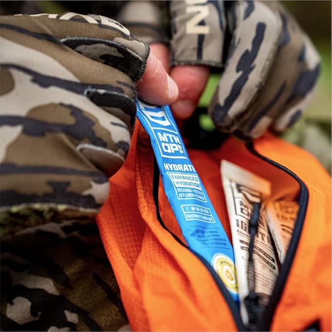 MTN OPS Hydrate Electrolytes Powder Drink Mix, 20 Single Serving On-The-Go Electrolyte Packs with Over 1000mg of Electrolytes per Serving, Mango Peach