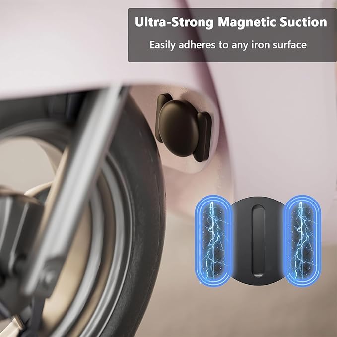 2PCS GPS Tracker for Vehicles No Monthly Fee,Hidden Car Tracker with Magnetic Case,GPS Car Tracker,Real Time Car GPS Tracker Work with Apple Find My(iOS Only) -Black