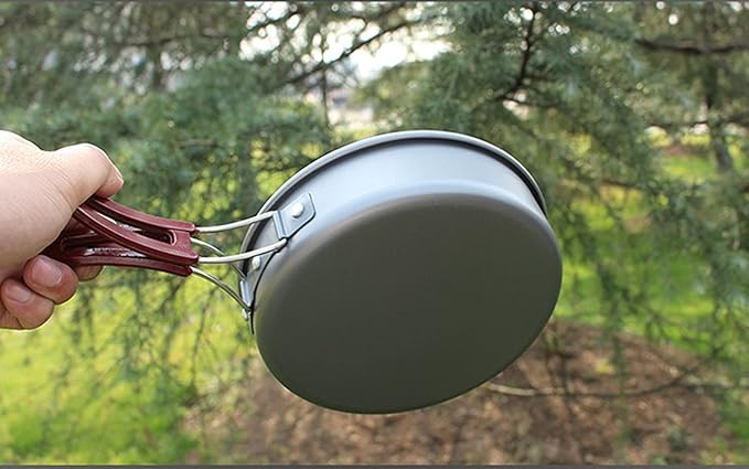 Aluminum alloy Non-Stick Medium Frying Pan with Folding Handle for Outdoor Camping Picnic Hiking