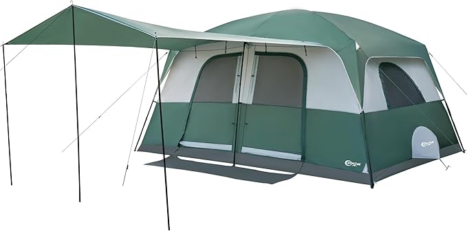 PORTAL 8 Person Tents for Camping, Easy Setup Cabin Tent with Large Porch, 2 Room, Waterproof Family Camping Tent for Outdoor Camping, Patio