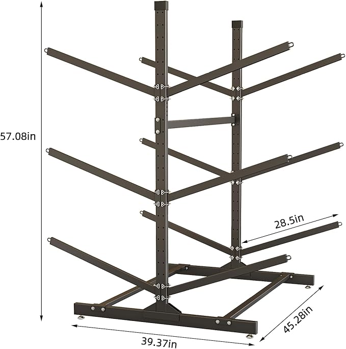 Kayak Storage Rack, Heavy-Duty Metal Kayak Storage Rack Adjustable Freestanding Kayak Stand, Canoe and Paddleboard Kayak Rack for Indoor & Outdoor Use