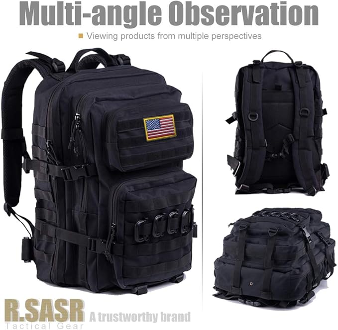 Military Tactical Backpack 45L Large Tactical Backpack for Men, Hiking Rucksack With Bottle Holder