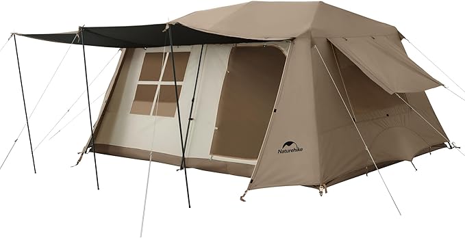 Naturehike Village Instant Tent, 4 Person 8 Person Camping Tent with Full Rainfly, Waterproof Large Cabin Tents for Car Camping