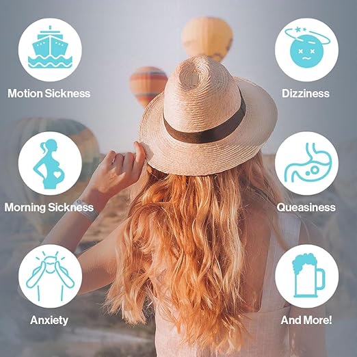 Blisslets Acupressure Relief Band - Edith Duo (Medium) - Motion Sickness Bands and Nausea Relief for Pregnant Women | Travel, Pregnancy, Cruise