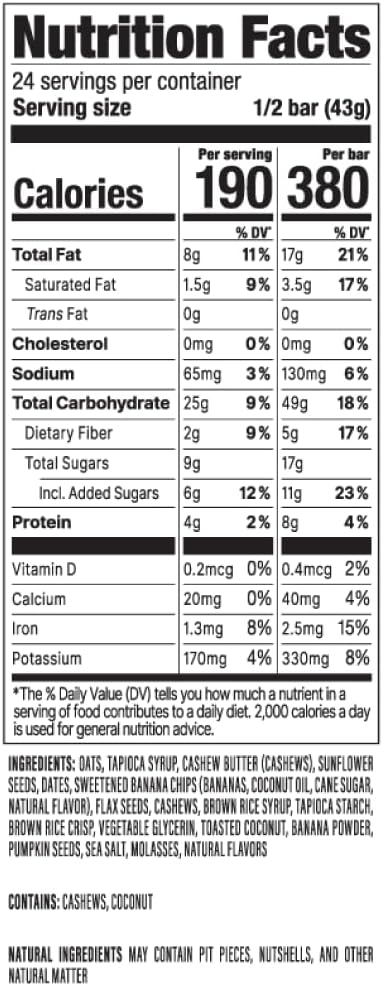 PROBAR - MEAL Bar, Banana Nut Bread, Non-GMO, Gluten-Free, Healthy, Plant-Based, Whole-Food Ingredients, Natural Energy (12 Count)