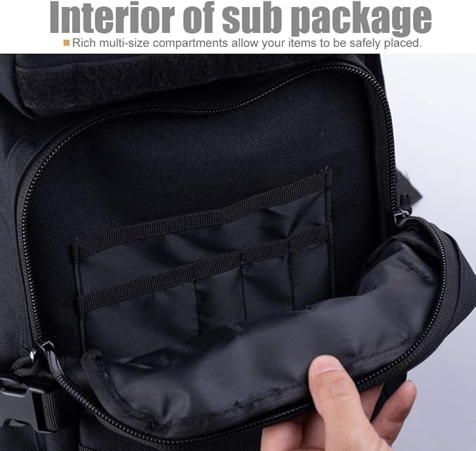 Military Tactical Backpack 45L Large Tactical Backpack for Men, Hiking Rucksack With Bottle Holder