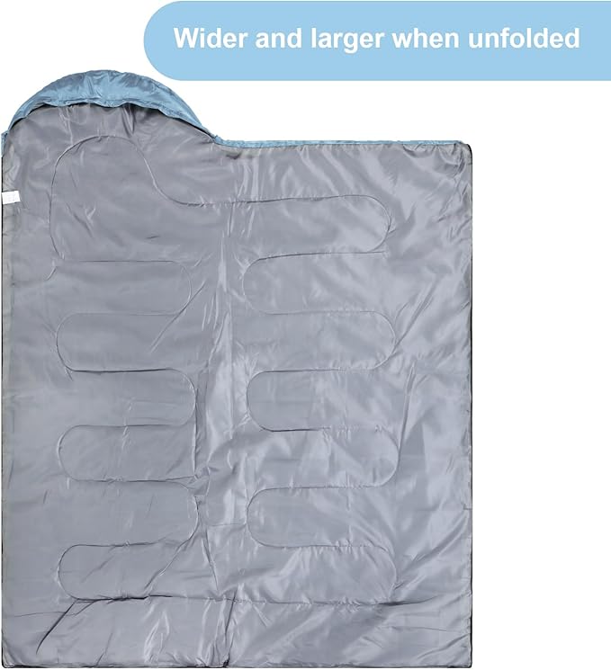 Tudomro 2 Pcs Camping Sleeping Bag for Adults, Lightweight Packable Waterproof Camping Gear Equipment to Keep Warm for Spring Summer Fall Indoor Outdoor Backpacking Hiking Travel