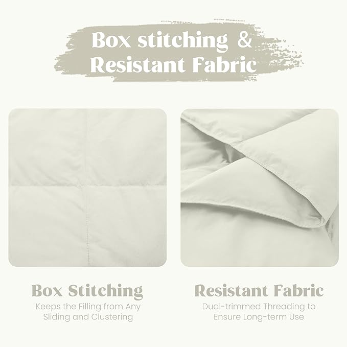 puredown® Soft Feather Down Throw Blanket Lightweight Packable Couch Throw for Indoor and Outdoor Use, 50"X70", Ivory