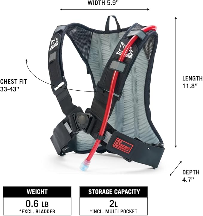 USWE Outlander Hydration Pack with Water Bladder, Hydration Backpack - Backpack for Cycling, MTB, Trail Running & More