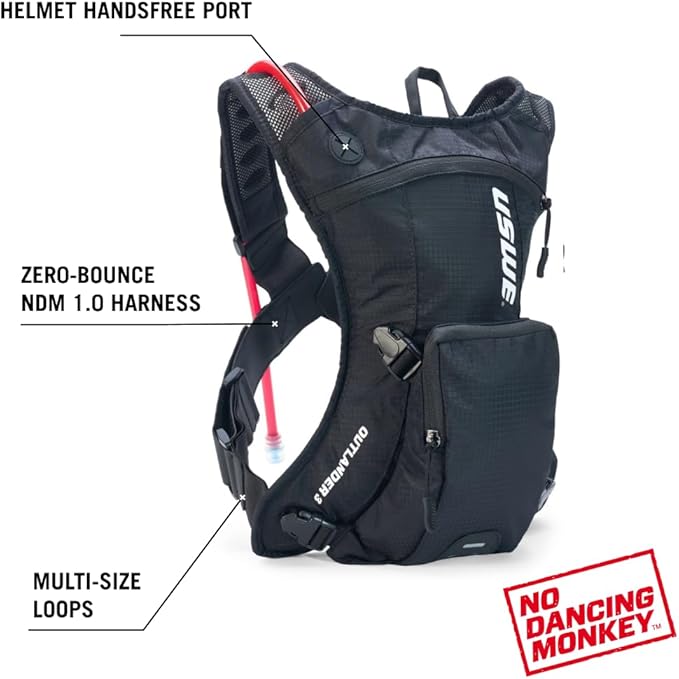 USWE Outlander Hydration Pack with Water Bladder, Hydration Backpack - Backpack for Cycling, MTB, Trail Running & More