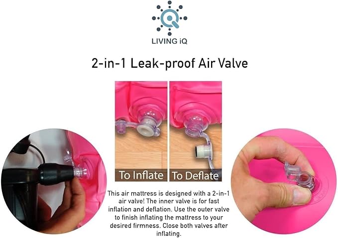 Living iQ Jr Twin-Size Kids Inflatable Air Bed, Blow-Up Mattress with L.O.L. Surprise! Theme, Waterproof & Puncture Resistant Vinyl, Lightweight & Portable for Travel, Hotel, Camp & Sleepover