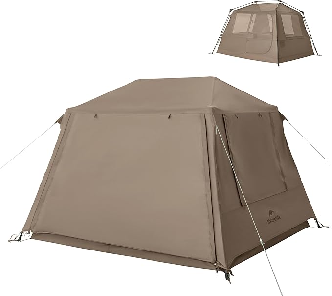Naturehike Village Instant Tent, 4 Person 8 Person Camping Tent with Full Rainfly, Waterproof Large Cabin Tents for Car Camping