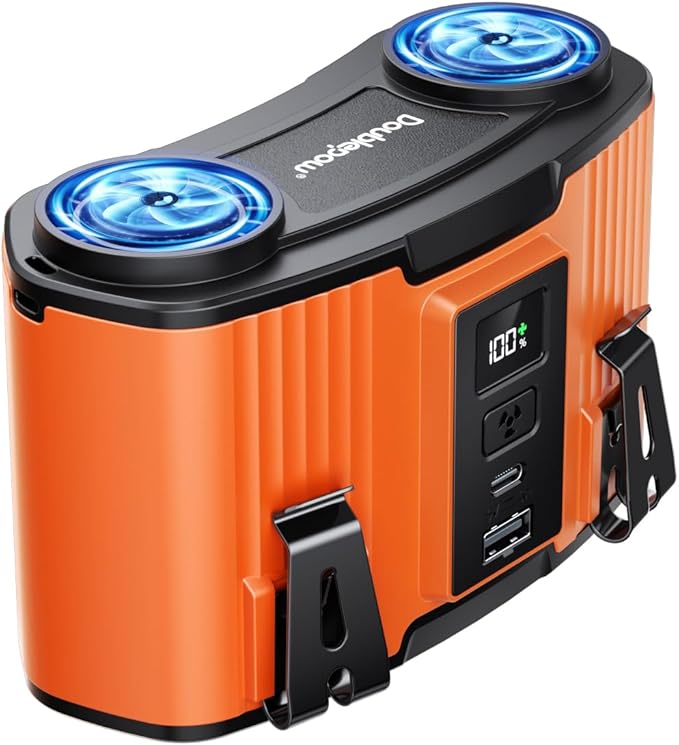 24000mAh Personal Waist Fan, USB Rechargeable Clip The Waist For Working,10 Speed & 40H Cooling and Heatstroke Prevention For Outdoor Travel Camping (orange, 24000mAh)