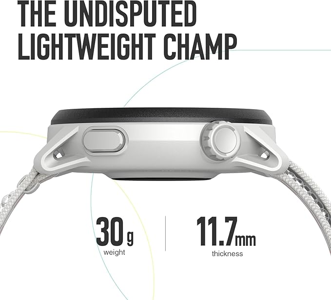 COROS PACE 3 GPS Sport Watch –Lightweight, Comfortable Running Watch, 17-Day Battery Life, Accurate GPS, Heart Rate Monitor, Navigation, Sleep Tracking, Training Plan, Run, Bike, and Ski-Chalk Nylon