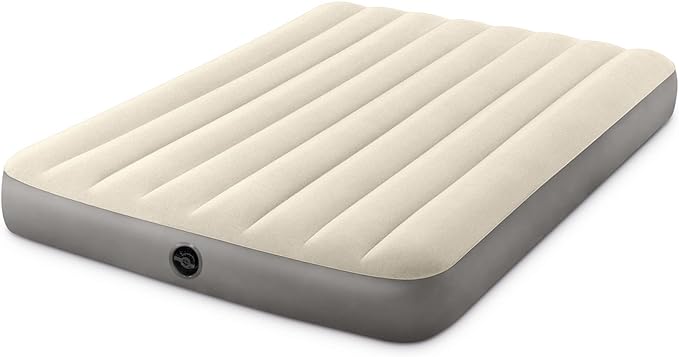 Intex 64102E Dura-Beam Standard Single-High Air Mattress: Fiber-Tech – Full Size – 10in Bed Height – 600lb Weight Capacity – Pump Sold Separately