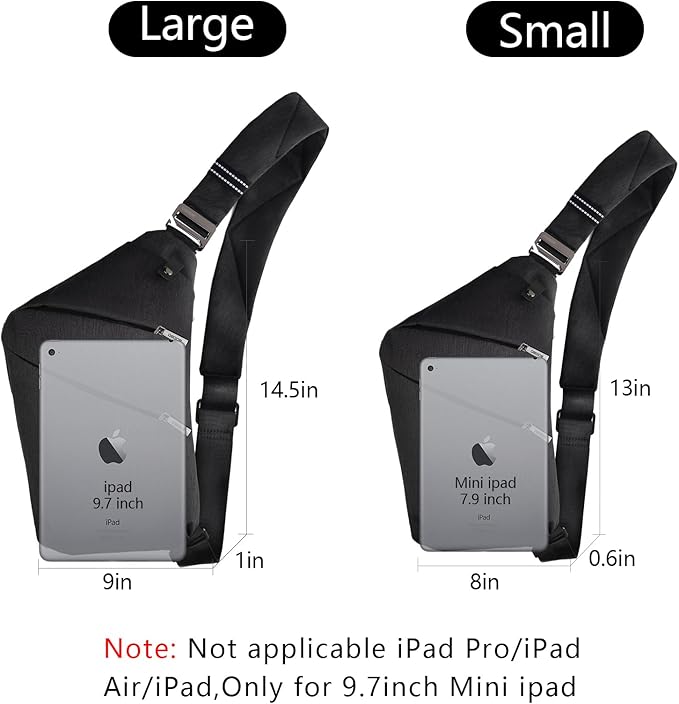 Anti Theft Crossbody Bags Sling Bag for Women Men Waterproof Wander Bag for Sports and Travel. (1.0Black, Large)