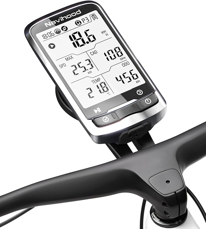 L4 Entry Level GPS Bike Computer Wireless, Laminated 2.3" Screen, Ultra Thin and Lightweight Bike Speedometer, IPX7 Waterproof, Bluetooth ANT+ Cycling Computer