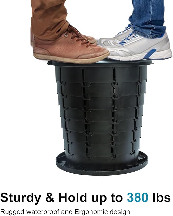 Upgrade XL Retractable Portable Toilet for Adults, Extra Large Portable Travel Floding Toilet, Camping Tall Toilets with Lid for Adults and Kids Compact Potty for Car,Hiking,Beach