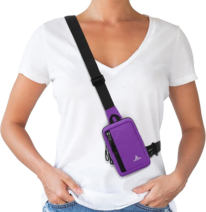 Peicees Small Crossbody Bag for Men Women Mini Sling Bag Travel Running Phone Daypack Cross Body Shoulder Bags with Keyholder