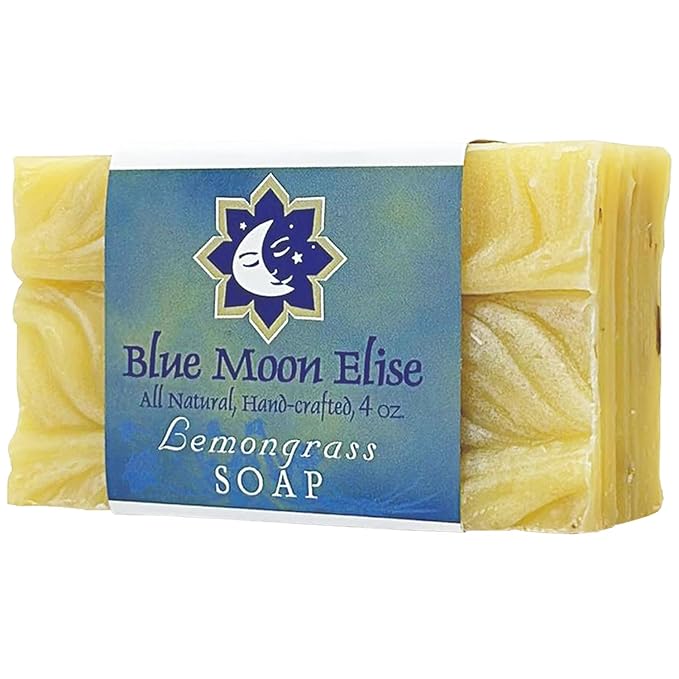 Lemongrass Bar Soap for Men and Women, Made with Organic Ingredients, Handmade in the USA, Moisturizing and Therapeutic for Face/Body, Soap Bar for Sensitive Skin