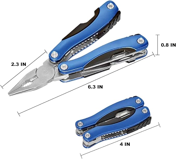 Multi Tool, Multitool Pliers for Outdoor, DIY, Home, Garden, Camping, Survival, Hunting and Hiking or Everyday Carry, Blue