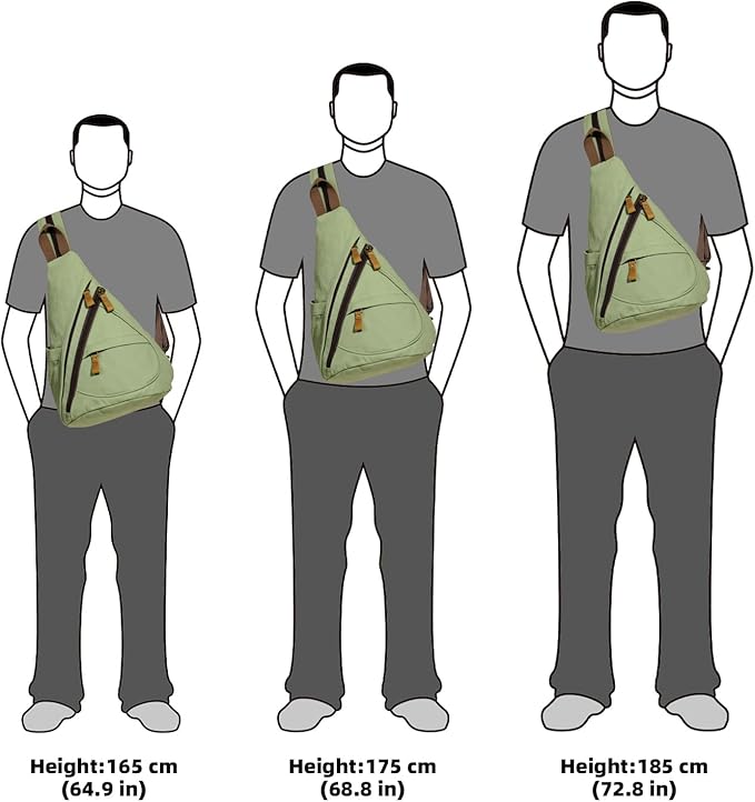 KL928 Canvas Sling Bag - Small Crossbody Backpack Shoulder Casual Daypack Rucksack for Men Women(Large Version)