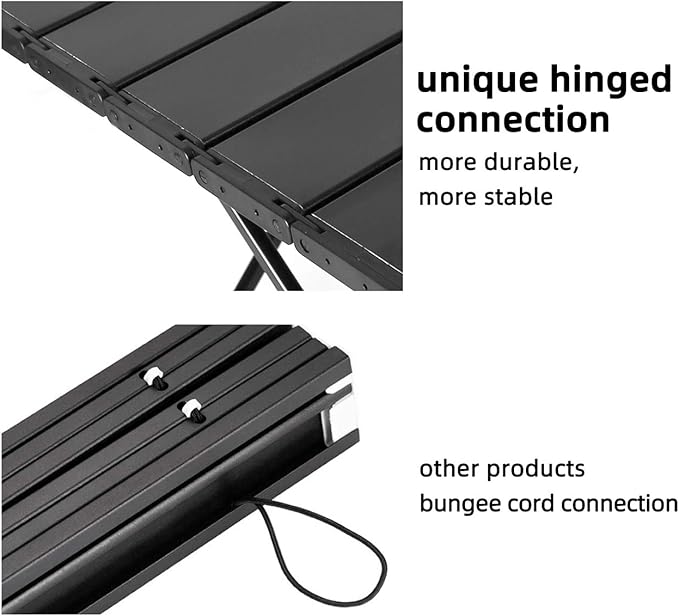 ROCK CLOUD Ultralight Folding Beach Table Adjust Height Aluminum Portable Mini Camping Table
