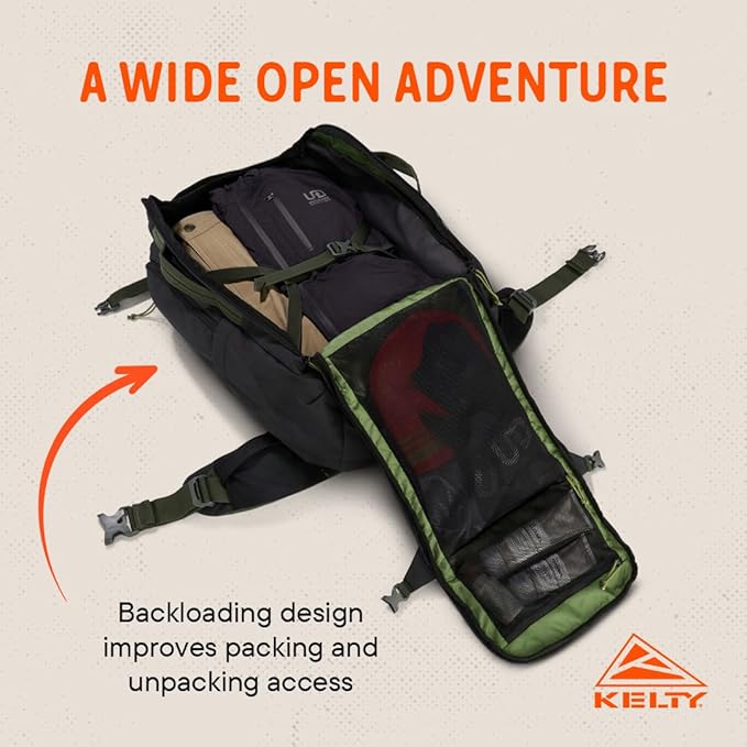 Kelty | Redwing Traveler Backpacks, Travel Pack for Adventure Travel | Burnt Olive & Black
