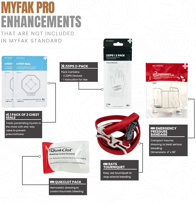MY MEDIC MyFAK PRO First Aid Kit Bag - Emergency Survival Essentials, Medical Accessories, Rescue Necessities & Supplies for Home, Car, Boat or Travel - Coyote