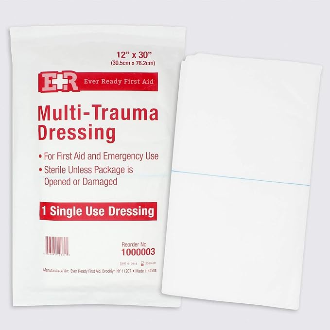 Ever Ready First Aid Multi-Trauma Sterile Non-Woven Dressing 12” x 30” - 5 Count