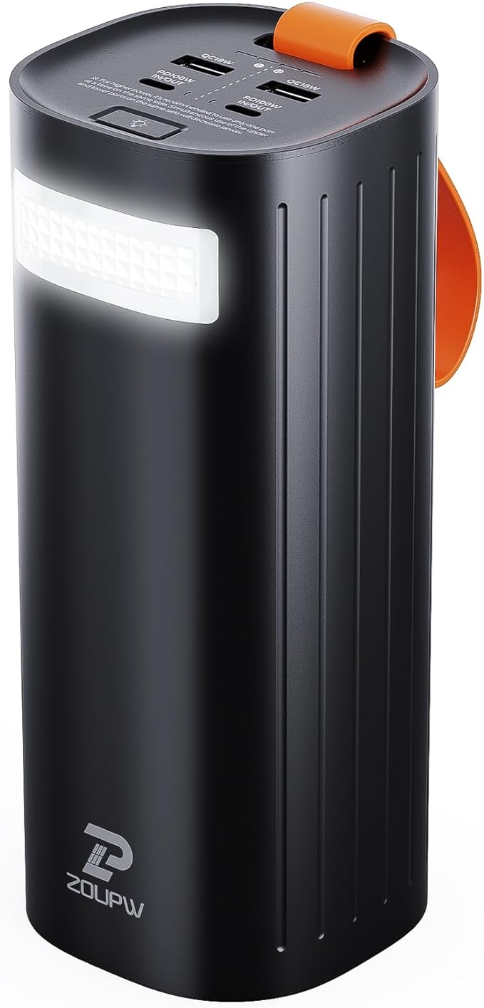 60000mAh Power Bank,Travel Essentials,200W Portable Charger with 2 Fast Charging USB-C &2 USB-A Output,Compatible with Phones Airpods Laptop Drone for Home Backup Travel Camping Essentials