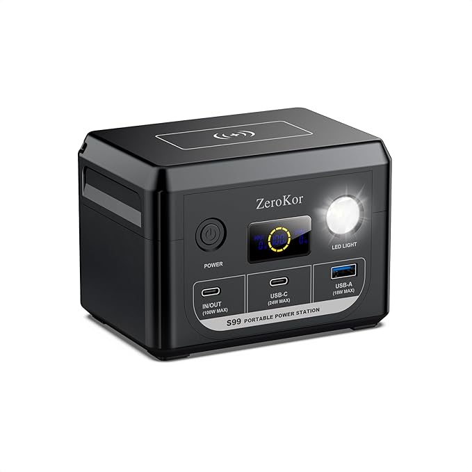 100W Portable Power Station, 96Wh Small Generator 30000mAh LiFePO4 Battery with USB C Fast Charging for Laptop, Outdoor Camping Portable Power Bank for RV Home Office Emergency Power Supply