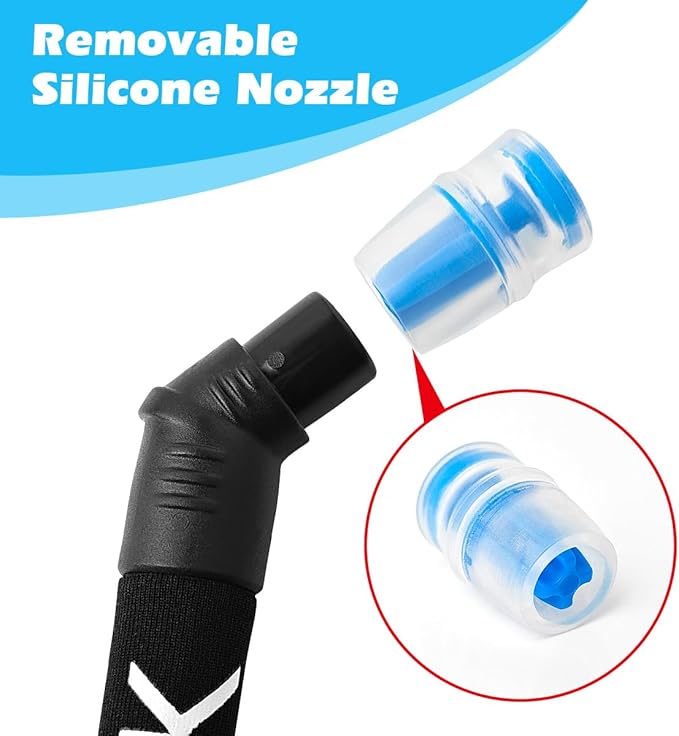 WILDREEDS Replacement Straw for Soft Flask Running Water Bottles for Hiking Cycling (Black)