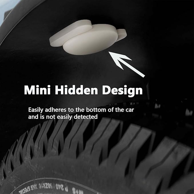 Car GPS Tracking Device for Vehicles, 2PCS Real Time GPS Tracker Work with Find My (iOS Only),Hidden Mini GPS Tracker,No Monthly Fee (White Tracker, White Magnetic Case)