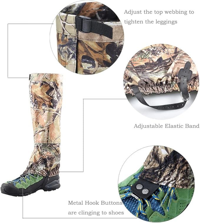 Camouflage Hiking Gaiters,Snake Gaiters For Men, Boot Gators Waterproof Shoe Leg Covers for Walking Climbing Hunting Trip