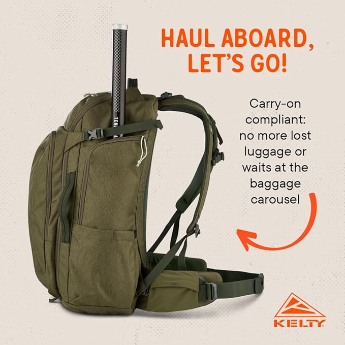 Kelty | Redwing Traveler Backpacks, Travel Pack for Adventure Travel | Burnt Olive & Black