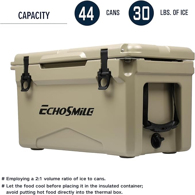 EchoSmile 25/30/35/40/60/75 Quart Rotomolded Cooler, Built to Stand up to The Rigors of The Journey