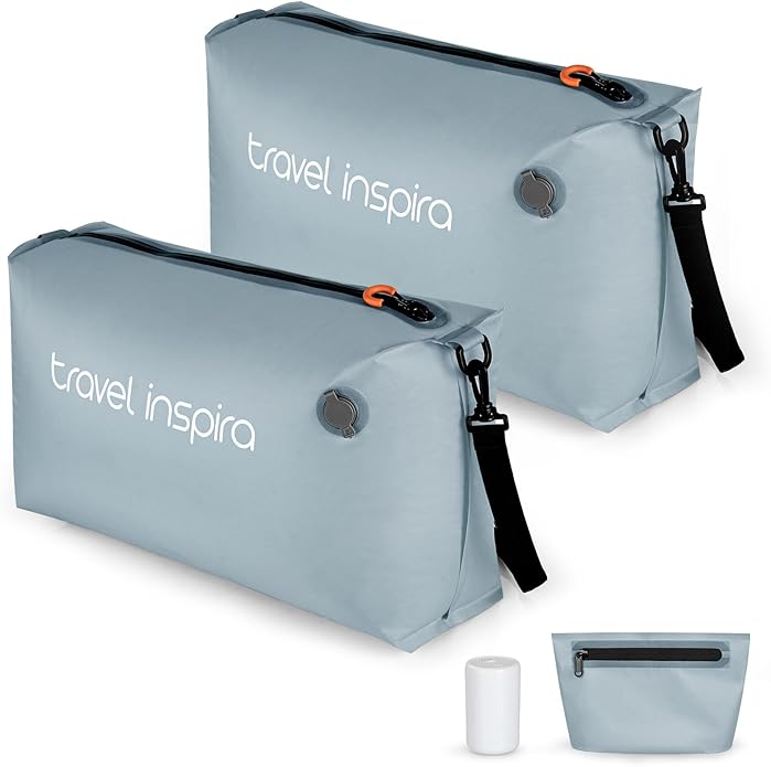 Vacuum Compression Bags IP67 Waterproof with Shoulder Strap Reusable Travel Space Saver for Carry On Suitcases and Backpack