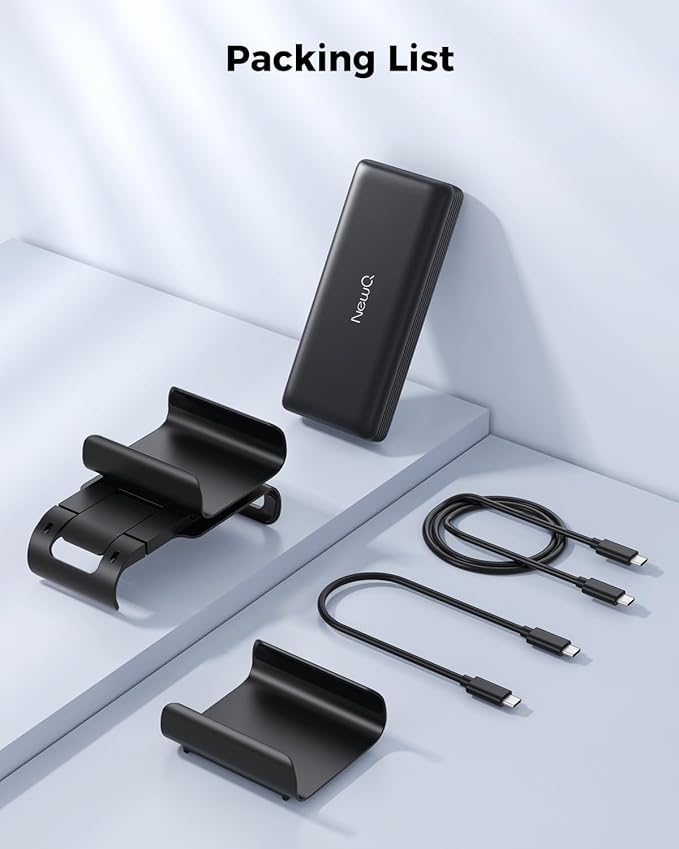 NEWQ 2-in-1 Steam Deck Battery Bank & Stand for Steam Deck/Steam Deck OLED, 20000mAh 65W PD3.0 Fast Charging Power Bank, Steam Deck Accessories, with Dual USB C Cables（Not Suitable for Case） NQ-SD-02