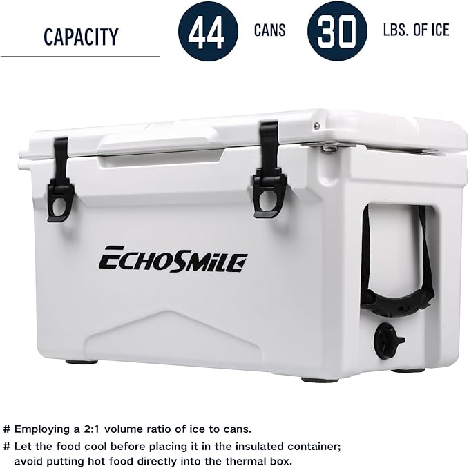 EchoSmile 25/30/35/40/60/75 Quart Rotomolded Cooler, Built to Stand up to The Rigors of The Journey