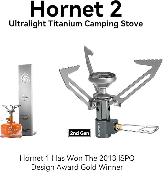 Fire-Maple Hornet II Portable Backpacking Hiking Stove, Mini with High Stability, UItra Light Titanium Gas Stove, for Camping, Backpacking, Hiking, and Survival