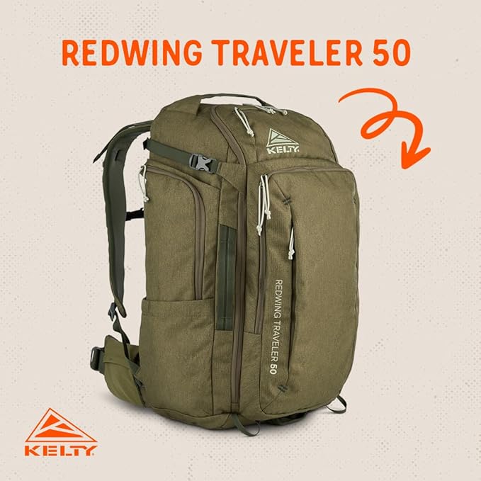 Kelty | Redwing Traveler Backpacks, Travel Pack for Adventure Travel | Burnt Olive & Black