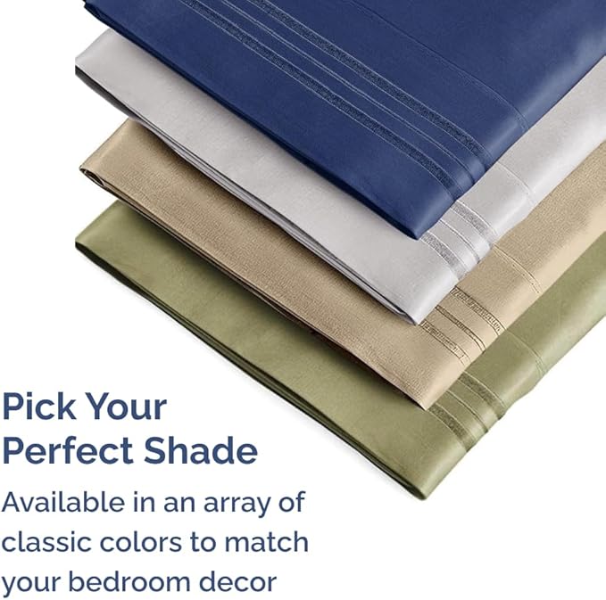 CGK Unlimited Queen Size Microfiber Pillowcase Set of 4 - Soft, Premium Quality, Machine Washable, Protective, Sky Blue